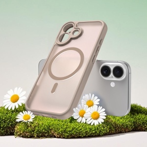Husa pentru iPhone 16, Antisoc, HaloFrost MagSafe II, set cu sticker, Auriu - Img 4
