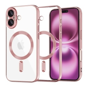 Husa pentru iPhone 16 Plus, SKYDDAR INNOVATION, Luxury Shield Magsafe, Protectie Antisoc, set cu sticker, Roz