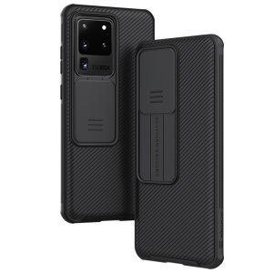 Husa pentru iPhone 16 Pro Max cu inel magnetic si protectie camera Nillkin CamShield - Negru/transparenta