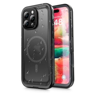 Husa pentru iPhone 16 Pro Max, ShellBox, Waterproof IP68 Case, Full Body, Protectie Totala, Anti-Soc, Rezistenta la Apa si Praful, Negru