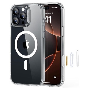 Husa pentru iPhone 16 Pro, slim, ESR Classic Hybrid HaloLock, Transparenta
