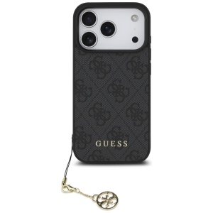 Husa pentru iPhone 17 Pro, Hardcase 4G Charm Cradle MagSafe, Guess, Negru