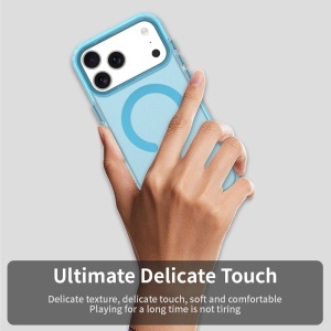 Husa pentru iPhone 17 Pro, MagSafe, Antisoc, set cu sticker, CandyCase, Albastru - Img 10