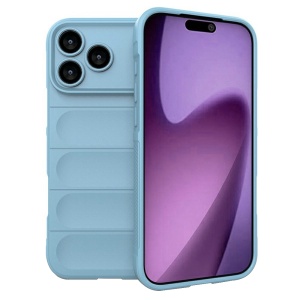 Husa pentru iPhone 17 Pro Max, SKYDDAR INNOVATION, Magic Shield, din Silicon Mat, set cu sticker, Bleu - Img 1