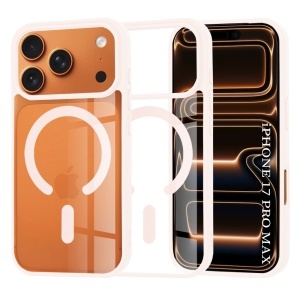 Husa pentru iPhone 17 Pro Max, SKYDDAR INNOVATION, MagSafe Pro din silicon, set cu sticker, Roz