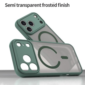 Husa pentru iPhone 17 Pro, SKYDDAR INNOVATION, HaloFrost MagSafe II, Antisoc, set cu sticker, Verde - Img 6