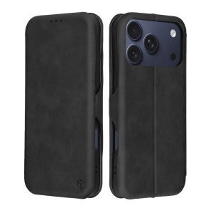 Husa pentru iPhone 17 Pro, SKYDDAR INNOVATION, Safe Wallet tip carte din Piele Ecologica, Suport Carduri, Inchidere Magnetica, Negru, set cu sticker  - Img 1