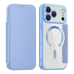 Husa pentru iPhone 17 Pro tip carte, SKYDDAR INOVATION, SmartMag Book, Magsafe, RFiD, Suport Carduri, set cu sticker, Bleu - Img 2