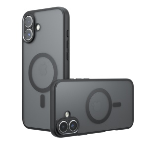 Husa pentru iPhone 17, SKYDDAR INNOVATION, PureFrost MagSafe, AntiSoc, set cu sticker, Negru frost