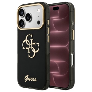 Husa pentru iPhone 18 Pro Max / iPhone 17 Pro Max - Guess IML 4G Metal Script - Black
