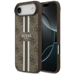 Husa pentru iPhone Air, Guess Printed Stripes MagSafe, Maro