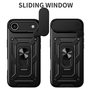 Husa pentru iPhone Air, SKYDDAR INNOVATION, CamShield, Inel magnetic, set cu sticker, Negru - Img 2