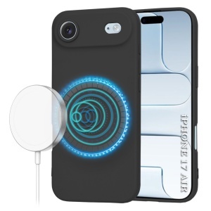 Husa pentru iPhone Air, SKYDDAR INNOVATION, din Silicon Catifelat, SoftFlex Magsafe, set cu sticker, Negru - Img 6