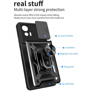 Husa pentru Motorola Edge 30 Neo cu inel magnetic si protectie camera Skyddar CamShield - Negru - Img 7