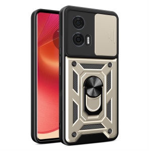 Husa pentru Motorola Edge 50, SKYDDAR INNOVATION, CamShield, Inel magnetic, set cu sticker, Auriu