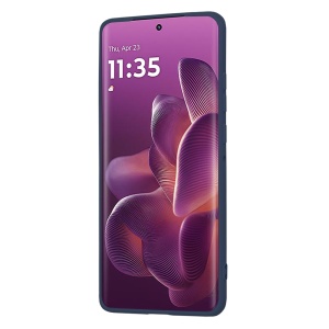 Husa pentru Motorola Edge 60 Pro, SKYDDAR INNOVATION, din Silicon Catifelat, SoftElegance , Bleumarin, set cu sticker - Img 2