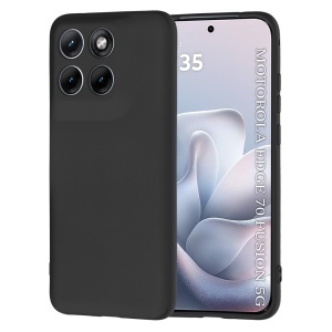 Husa pentru Motorola Edge 70 Fusion din Silicon Catifelat, Antisoc, set cu sticker, SoftElegance, Negru