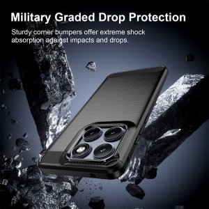 Husa pentru Motorola Edge 70 Fusion din Silicon Slim, cu textura Fibra Carbon, set cu sticker, Carbon Silicone, Negru - Img 2