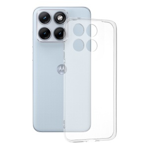 Husa pentru Motorola Edge 70 Fusion din silicon transparent, set cu sticker, Clear Silicone, Transparenta