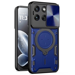Husa pentru Motorola Edge 70 Fusion, Inel Magnetic, Protectie Camera, set cu sticker, CamGuard Pro, Albastru