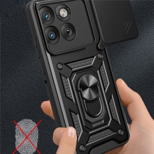Husa pentru Motorola Edge 70, SKYDDAR INNOVATION, CamShield, Inel magnetic, set cu sticker, Roz - Img 3