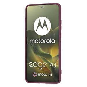 Husa pentru Motorola Edge 70, SKYDDAR INNOVATION, din Silicon Catifelat, SoftElegance, set cu sticker, Bordo - Img 4