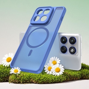 Husa pentru Motorola Edge 70, SKYDDAR INNOVATION, HaloFrost MagSafe II, Antisoc, set cu sticker, Albastru - Img 6