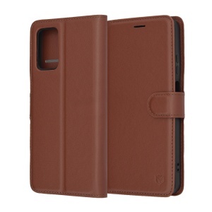Husa pentru Motorola Moto G05 / Moto E15, SKYDDAR INNOVATION, Leather Folio tip Carte, cu Portofel Interior, Finisaje Premium, set cu sticker, Maro - Img 7