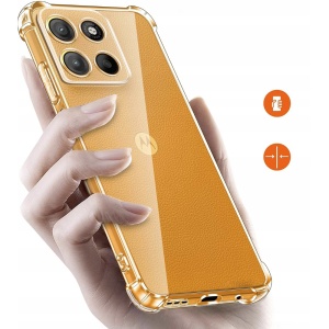 Husa pentru Motorola Moto G15 / Moto G15 Power, SKYDDAR INNOVATION, Shockproof MagSafe din silicon, set cu sticker, Transparenta - Img 2
