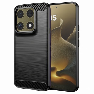 Husa pentru Motorola Signature, , din Silicon Slim, cu textura Fibra Carbon, Skyddar Carbon Silicone, set cu sticker, Negru