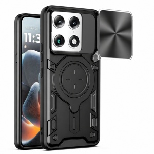 Husa pentru Motorola Signature, Inel Magnetic, Protectie Camera, set cu sticker, CamGuard Pro, Negru