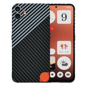 Husa pentru Nothing CMF Phone 1, SKYDDAR INNOVATION, textura carbon, Carbonite FiberShell, set cu sticker, Gri,
