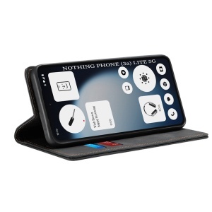 Husa pentru Nothing Phone (3a) Lite, SKYDDAR INNOVATION, Confy Cover tip Carte din piele Eco Premium, cu Portofel Interior, set cu sticker, Negru - Img 2