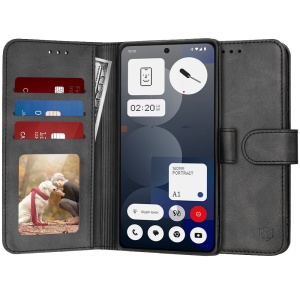 Husa pentru Nothing Phone (3a) Pro, SKYDDAR INNOVATION, Diary Book, tip carte cu Portofel Interior, Protectie la socuri, Negru, set cu sticker