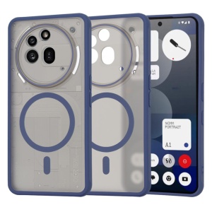 Husa pentru Nothing Phone (3a) Pro, SKYDDAR INNOVATION, Frosted MagSafe, Antisoc, set cu sticker, Bleumarin