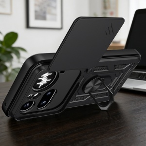 Husa pentru Nothing Phone (4a) Pro, protectie camere, Inel magnetic, set cu sticker, CamShield, Negru - Img 3