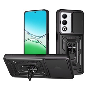 Husa pentru Oppo A5 4G, SKYDDAR INNOVATION, CamShield, Inel magnetic, set cu sticker, Negru