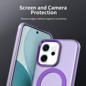 Husa pentru Oppo Reno14, MagSafe, Antisoc, set cu sticker, CandyCase, Mov - Img 5