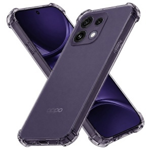 Husa pentru Oppo Reno16 F / Reno16 FS din Silicon Slim, Margini Antisoc, set cu sticker, Shockproof Clear Silicone, Fumuriu