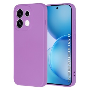 Husa pentru Oppo Reno16 Pro din Silicon Catifelat, Antisoc, set cu sticker, SoftElegance, Mov