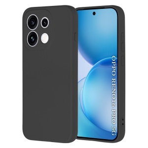 Husa pentru Oppo Reno16 Pro din Silicon Catifelat, Antisoc, set cu sticker, SoftElegance, Negru