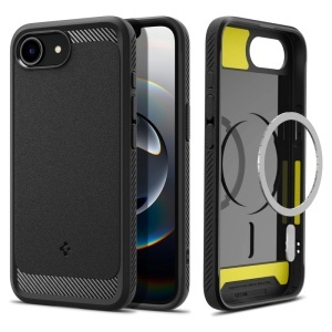 Husa pentru Phone 17e / iPhone 16e, Spigen Rugged Armor MagSafe, Negru