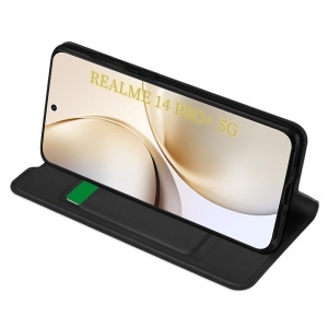 Husa pentru Realme 14 Pro+, SKYDDAR INNOVATION, Prestige, tip Carte cu Portofel Interior, Negru, set cu sticker - Img 4