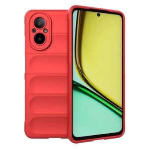 Husa pentru Realme C67 4G, SKYDDAR INNOVATION, Magic Shield, din Silicon Mat, set cu sticker, Rosu
