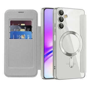 Husa pentru Samsung Galaxy A05s tip carte, SKYDDAR INOVATION, SmartMag Book, Magsafe, RFiD, Suport Carduri, set cu sticker, Gri