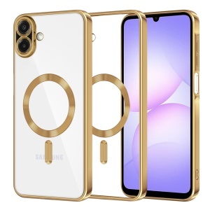 Husa pentru Samsung Galaxy A07 4G, SKYDDAR INNOVATION, Luxury Shield Magsafe, Protectie Antisoc, set cu sticker, Auriu
