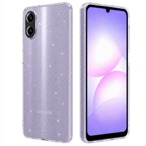 Husa pentru Samsung Galaxy A07 4G, SKYDDAR INNOVATION, SparkleSkin din Silicon TPU cu Sclipici, Design Elegant, set cu sticker, Transparenta