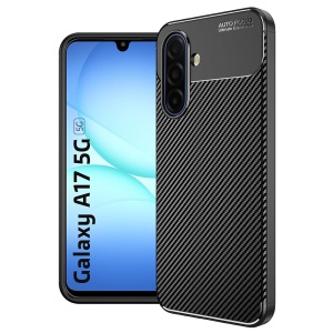 Husa pentru Samsung Galaxy A17 5G, SKYDDAR INNOVATION, CarbonFiber, Antisoc, set cu sticker, Negru