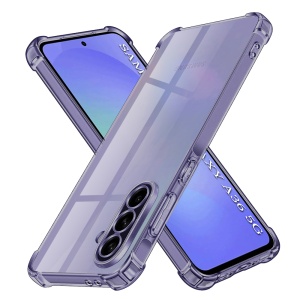 Husa pentru Samsung Galaxy A36 5G, SKYDDAR INNOVATION, Shockproof Clear Silicone, Silicon Slim, set cu sticker, Fumuriu