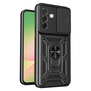 Husa pentru Samsung Galaxy A57 5G, SKYDDAR INNOVATION, CamShield, Inel magnetic, set cu sticker, Negru